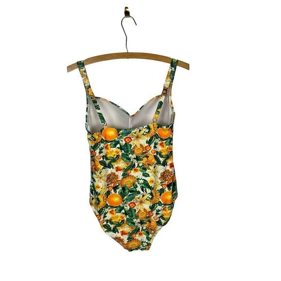 NipTuck Orange Floral Citrus One-Piece Swimsuit Size 8 - Picture 5 of 10